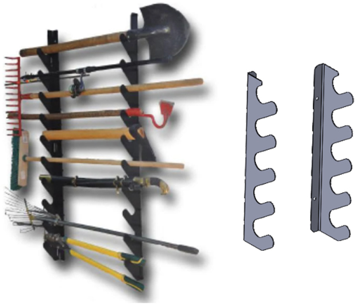 Metal shelf for garden tools